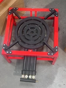 20,8 kW 4 SCHLÜSSEL SCHWERLAST GUSSEISEN LPG GAS KOCHEN RINGBRENNER GASTRONOMIE - ROT - Bild 1 von 5
