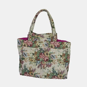 Vintage Windsor Rose Tapestry Purse Bible Tote Travel Bag 12" X 9" X 2" - Picture 1 of 8