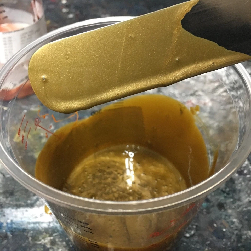 NUAGANE 1lt RFU YELLOW GOLD pearl basecoat Pre Thinned car paint alloy wheel bike