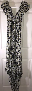 Tiare Hawaii Dress Hi Low Floral Cottagecore Ruffle Hem Tassel Tie One Size - Picture 1 of 10