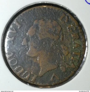 louis XVI ♦ LIARD ♦ 1779 W ♦ Lille ♦ BRONZE RARE ! - Imagen 1 de 2