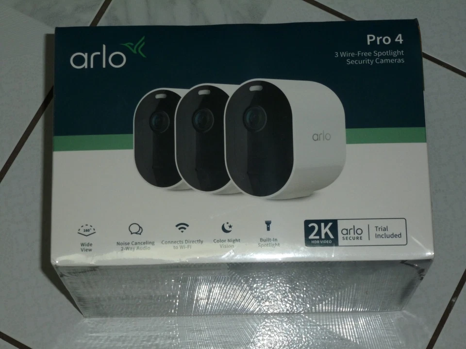 Arlo Pro 4 Spotlight Camera VMC4350P 3 Pack White
