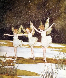 F3 Feen tanzen im verschneiten Sternenlicht von Ida Rentoul Outhwaite - Bild 1 von 1
