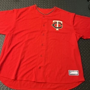 Camiseta deportiva roja de manga corta grande y alta con botones talla 3XL de colección rara de Minnesota Twins para hombre - Imagen 1 de 8
