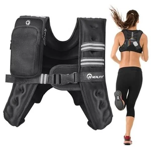 Weighted Vest for Men & Women, 5lbs/10lbs/15lbs/20lbs Weight Vest, 15 lb Black - Picture 1 of 8