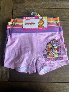 Paquete de 4 pantalones cortos de ropa interior Nickelodeon Garfield para niñas talla 8 nuevos con etiquetas - Imagen 1 de 7