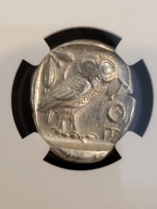 Attica Athens Athena Owl AR Tetradrachm Silver 440-404 BC NGC AU suf 4/5 stk 4/5 - Picture 1 of 5