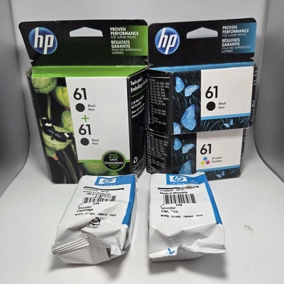 HP 61  Original Ink Cartridge Lot Of 6 Black Tri-Color Expired - Image 1 of 4