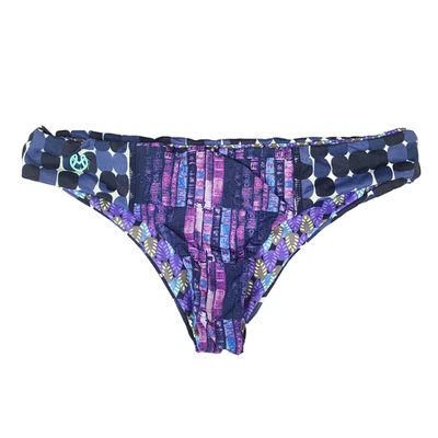 Maaji Bikini Bottoms Purple-Blue Print - Reversible - Small - Image 1 of 4
