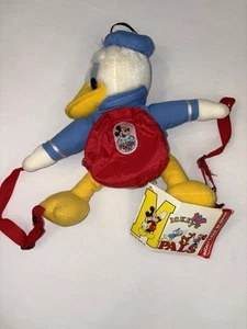 Walt Disney Vintage Disney Donald Duck Plush Backpack Mickey Pals By Dover Bag - Picture 1 of 24