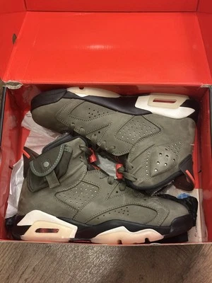 Talla 7.5 - Jordan 6 Retro x Travis Scott Mid Olive Foto 1 de 4