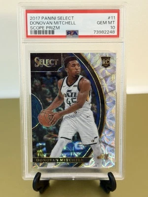 2018 Panini Select Concourse Donovan Mitchell #11 Scope Prizm (RC) PSA 10 - Image 1 of 4