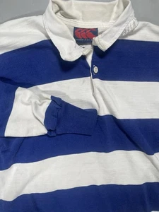 Vintage Canterbury of New Zealand Rugby Polo Shirt Jersey Striped S Long Sleeve - Picture 1 of 7