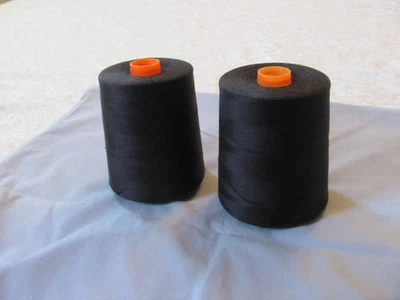2 Spools - American & Efird Perma Spun Black Thread TEX 27,   24000 YDS   32002 - Image 1 of 4