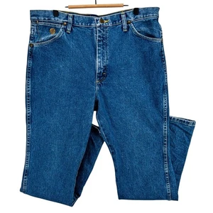 Pantalones de mezclilla Wrangler George Strait corte vaquero para hombre 36x32 azul occidental cremallera mosca - Imagen 1 de 12