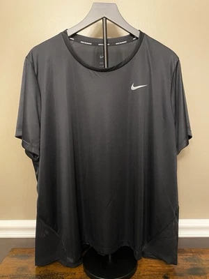 Camiseta para correr Nike 2XL negra/reflectante Miler AV7922-010 para mujer Foto 1 de 4