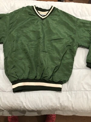 Pulôver masculino vintage Holloway verde jaqueta grande corta-vento anos 90 EUA em branco - Imagem 1 de 4