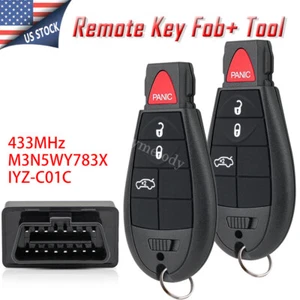 2 4B Remote Car Key Fob + Programming OBD Tool for Dodge Challenger Chrysler 300 - Foto 1 di 13