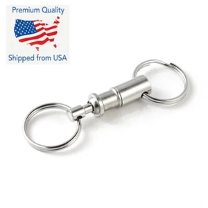 Quick Release Keychain Dual Detachable Pull Apart Key Ring - Picture 1 of 2