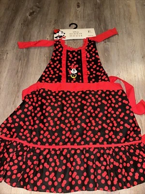 Minnie Mouse Red & Black Polka Dot Apron Ruffles Frilly Feminine Fun NEW Adult - Image 1 of 4
