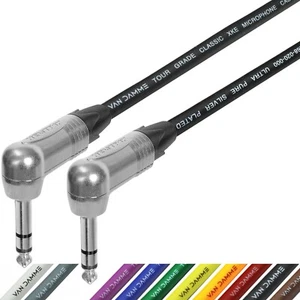 Rechter Winkel rechter Winkel Stereo TRS Klinkenkabel 1/4 6,35 mm Neutrik Van Damme Kabel - Bild 1 von 11