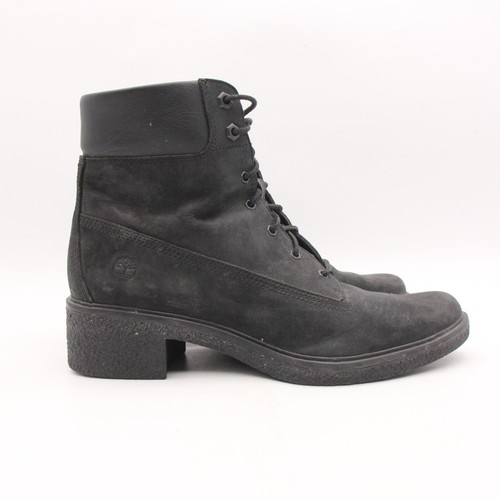 Stivali da combattimento Timberland Brinda da donna taglia 9 5 A1JXI neri con lacci in nabuk