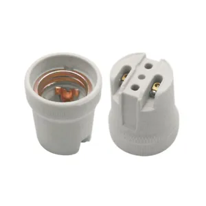 E27 Light Bulb Base Socket Ceramic Edison Screw ES Cap Heat Lamp Holder Fitting  - Picture 1 of 2