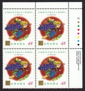 Christmas Santa LA BEFANA * Canada 1992 #1453 MNH UR Block of 4 CV$7.50 - Picture 1 of 1