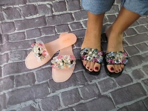 ANN MORE HERMON Jelly Sandalo Donna Jelly Scarpe Gemma Decorazione Slide - Foto 1 di 10