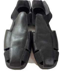 Cabin Creek Womens Sandal Shoes Size 9.5 Black Leather Flats Comfy Vintage - Picture 1 of 12