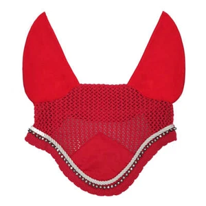 Cappuccio Copriorecchie Orecchio Copertina York Rosso Con Strass Cappello Volo - Foto 1 di 2