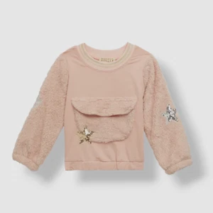 $66 Hannah Banana Kids Girls Pink Star Front Patch Pocket Sweater Size 8 - Picture 1 of 3