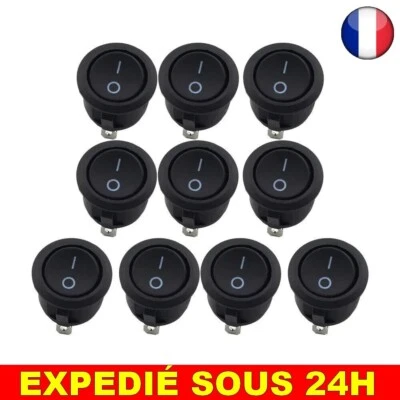 ✅ 10 PCS Boutons à Bascule Rond Interrupteur Marche Arrêt AC 250V 125V 10A - Photo 1/4