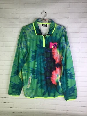 MTV Music TV Tie Dye 1/4 Cremallera Polar Pullover Sudadera y Bolsillos Para Hombre Talla L Foto 1 de 4