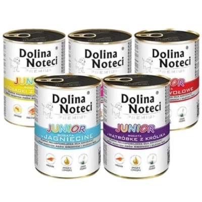 12x400 g DOLINA NOTECI Premium Junior 5 MIX Geschmacks Nassfutter für Welpen - Bild 1 von 4