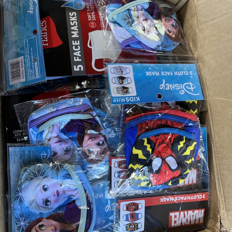 Box Of Disney Cloth Masks And Various Other Masks Too Many To Name - Image 1 of 1