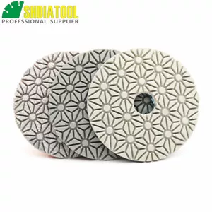 Discos de lijado de unión de resina de diamante de 3 pasos de diapositiva 100 mm/4" almohadilla de pulido húmedo mármol - Imagen 1 de 11