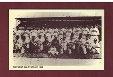 #81 ~ 1948 WEST ALL-STARS TEAM Negro League | 1991 Retort sepia postcard B