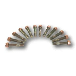 TURBO STUD & COPPER LOCK NUT DUMP PIPE/TURBO SET OF 9 - M8 X 1.25 X 36MM LONG - Picture 1 of 3