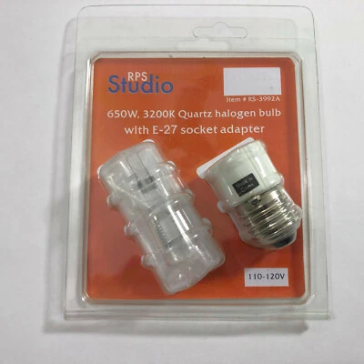 RPS E-27/650W Quartz Halogen Kit Lamp w/Screw Mount Adapter Stage Studio Light - Image 1 of 4
