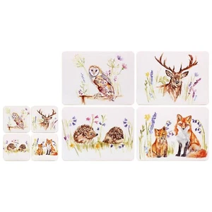 Juego de mantel individual de animales salvajes posavasos juego de regalo tapete de mesa juego de tapete de bebida - Imagen 1 de 11