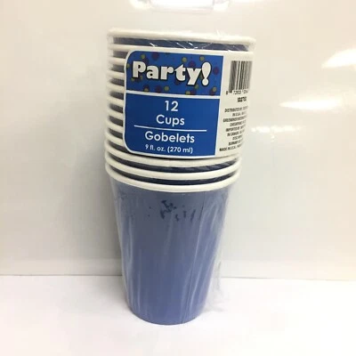 Nuevas tazas de fiesta azules talla 9 fl oz (250 ml) 12 piezas Foto 1 de 2