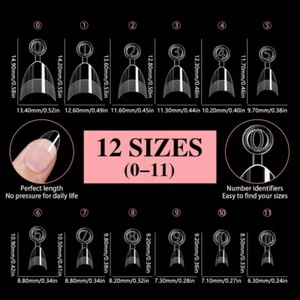 600pcs Clear Full Cover Press On Nails Non-marking & Frosting Design French Tips - Picture 1 of 5