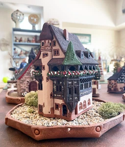Ceramic Tealight Candle Holder Miniature House Pfister Colmar Alsace 16cm Midene - Picture 1 of 21