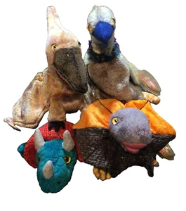 Beanie Babies Prehistoric Lot of 4 Slayer Buzzy Hornsly Swoop - Picture 1 of 11