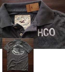 【New】Hollister Men's【HCO California Surfing Championships Vintage Polo】Grey @XL - Picture 1 of 11