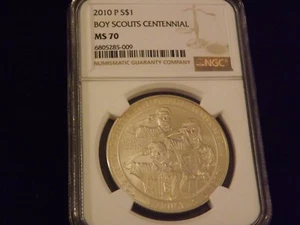 2010-P $1 BOY SCOUTS OF AMERICA NGC MS 70 - Picture 1 of 2