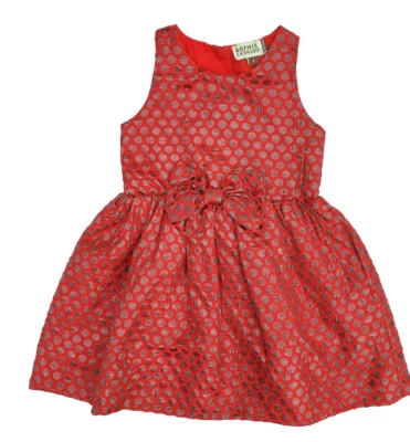 Vestido de Fiesta Sophie Catalou Talla 3 ROJO con Estampado Dorado, Arco Sin Mangas Foto 1 de 4