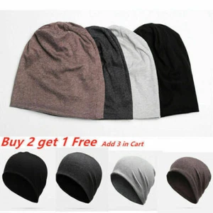 Women Men Stretch Thin Beanie Hats Hair Loss Sleep Hat Lightweight Slouchy Cap✧ - Picture 1 of 17