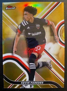 2022 Topps Finest MLS Gold Refractor KEVIN PAREDES #37 SP /50  D.C. United - Picture 1 of 2